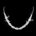 Fashionable Bright Rhinestone Claw Chain Wrapped Necklace and Earrings, Wedding Set